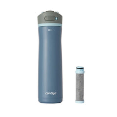 Contigo® Wells Chill Stainless Steel Filter Water Bottle with AUTOSPOUT® Straw Lid and Replacement Filter, 24 Oz.