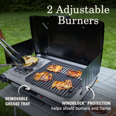 Classic 2-in-1 Camping Grill/Stove, Black