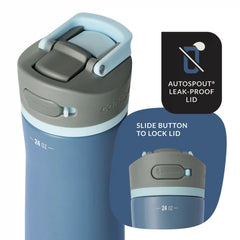 Contigo® Wells Chill Stainless Steel Filter Water Bottle with AUTOSPOUT® Straw Lid and Replacement Filter, 24 Oz.