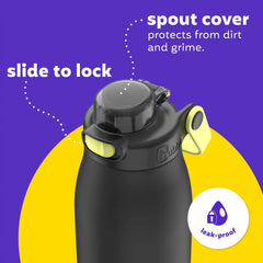bubba Radiant Stainless Steel Water Bottle with Push-Button Chug Lid, 32oz