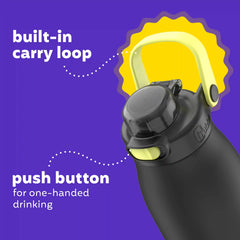 bubba Radiant Stainless Steel Water Bottle with Push-Button Chug Lid, 32oz