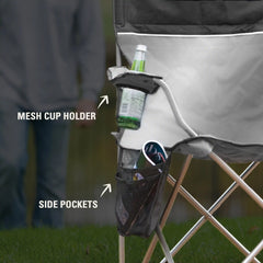 Camping Chair with Built-In 4-Can Cooler, Gray