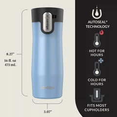 Contigo® West Loop 3.0 Stainless Steel Travel Mug with AUTOSEAL® Lid, 16oz, 2-Pack