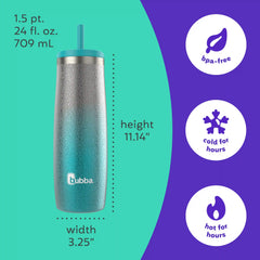 bubba Radiant Stainless Steel Tumbler With Straw, 24oz